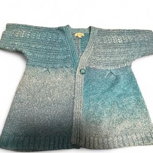 Dressbarn Teal and Gray Knit Sweater